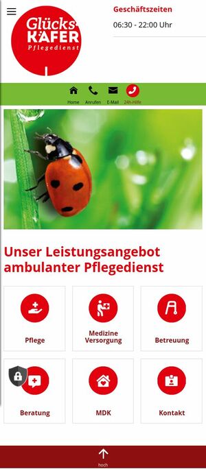 Responsiv Webdesign Pflegedienst Glückskäfer…