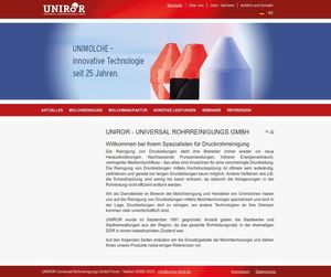 Technische Webseiten Überarbeitung für UNIROR Rohrreinigung…