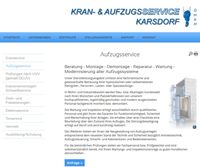 Webdesign Kran- und Aufzugsservice Karsdorf