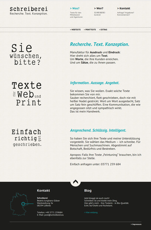 Homepage der Schreiberei Textagentur…