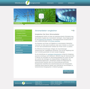 Mitteldeutscher Energievertrieb-Website mit simpilio-CMS…