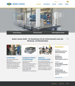 Webdesign Chemnitz für das Industrieunternehmen Anchor Lamina…