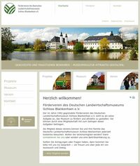 Webdesign Förderverein des Deutschen Landwirtschaftsmuseums Schloss…
