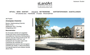 Webdesign Projektseite sLandArt…