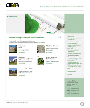 Webdesign Referenzprojekte Dresdner Elektro-Ingenieurbüro GmbH (DEIB)…