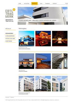 Webdesign Referenzprojekte Ertl Tragwerk GmbH & Co. KG…