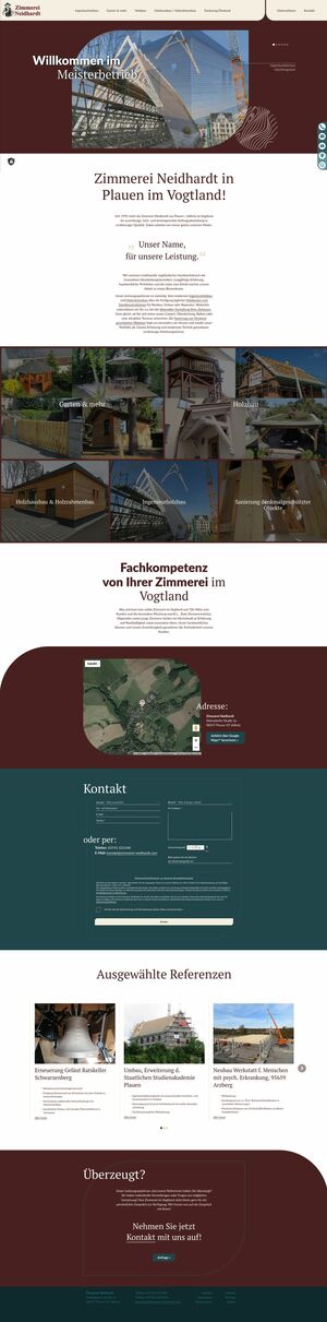 Webdesign Zimmerei Neidhardt Jößnitz bei Plauen…