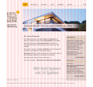 Webdesign der Startseite mit 960 Grid System…