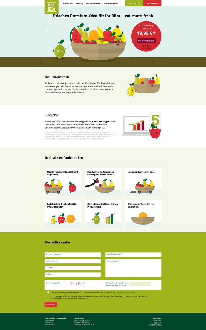 Webdesign für eat-more-fresh