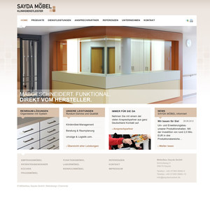 Website der Möbelbau Sayda GmbH mit simpilio-CMS…