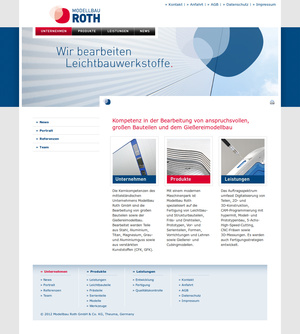 Website der Modellbau Roth GmbH & Co. KG mit simpilio-CMS…