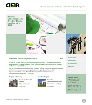 Website für Dresdner Elektro-Ingenieurbüro GmbH (DEIB)…